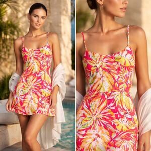 Sunsets Island Escape Naomi Swim Dress Tropical Resortwear Swimwear Size M
